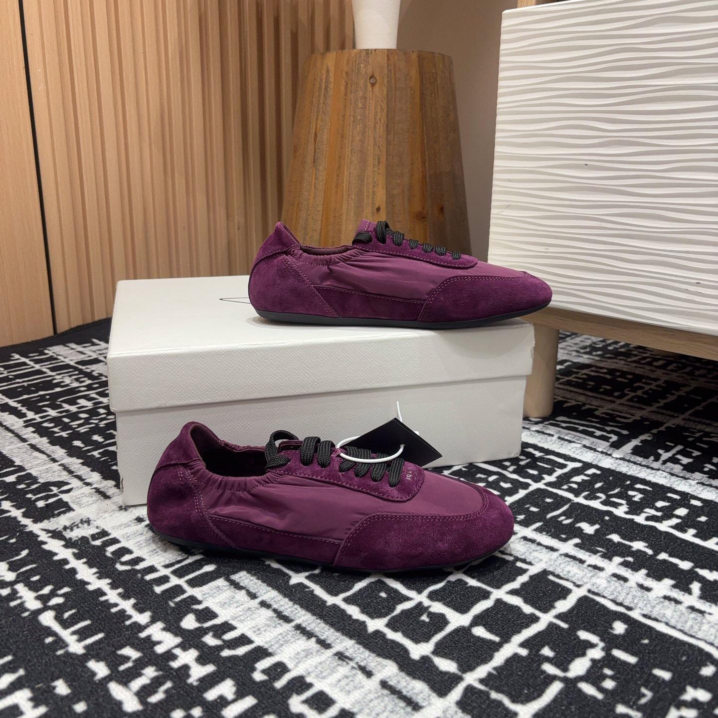 Prada Collapse Re-Nylon And Suede Sneakers - DesignerGu