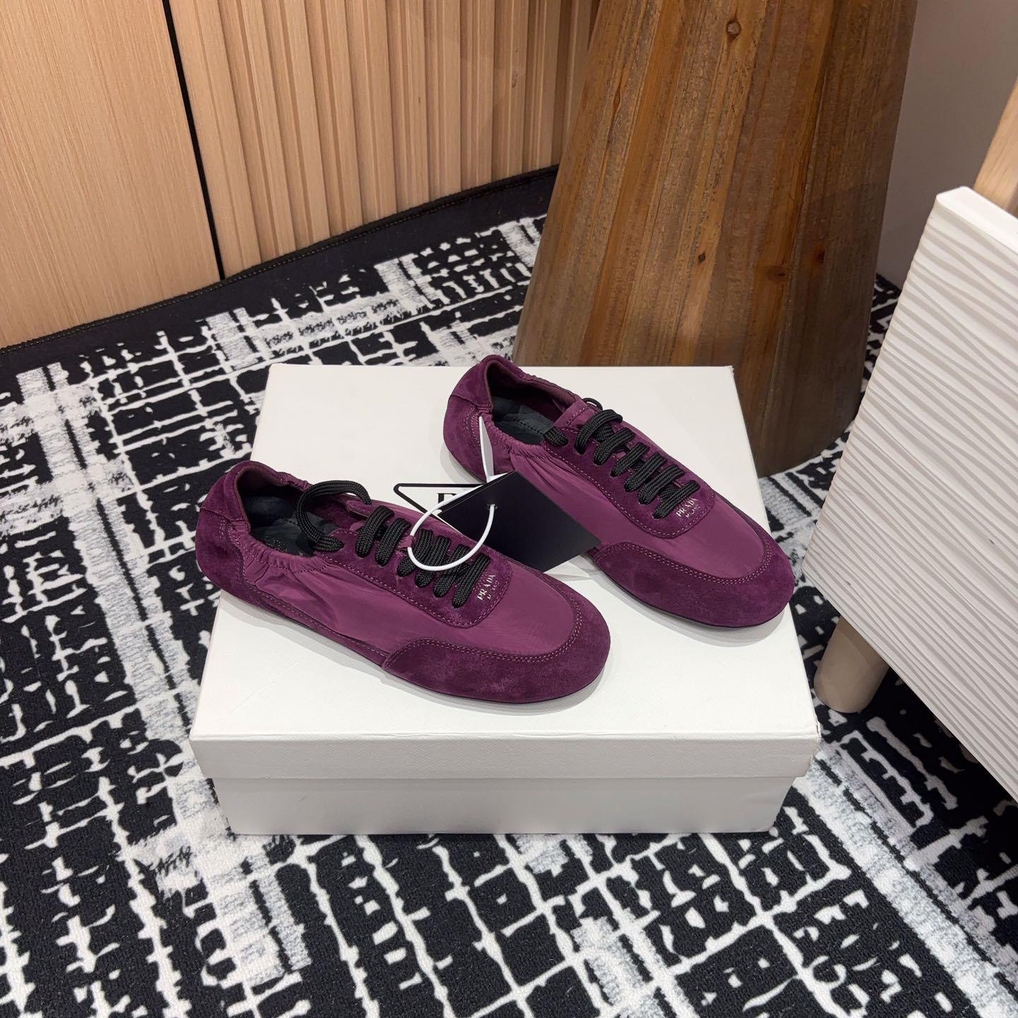 Prada Collapse Re-Nylon And Suede Sneakers - DesignerGu