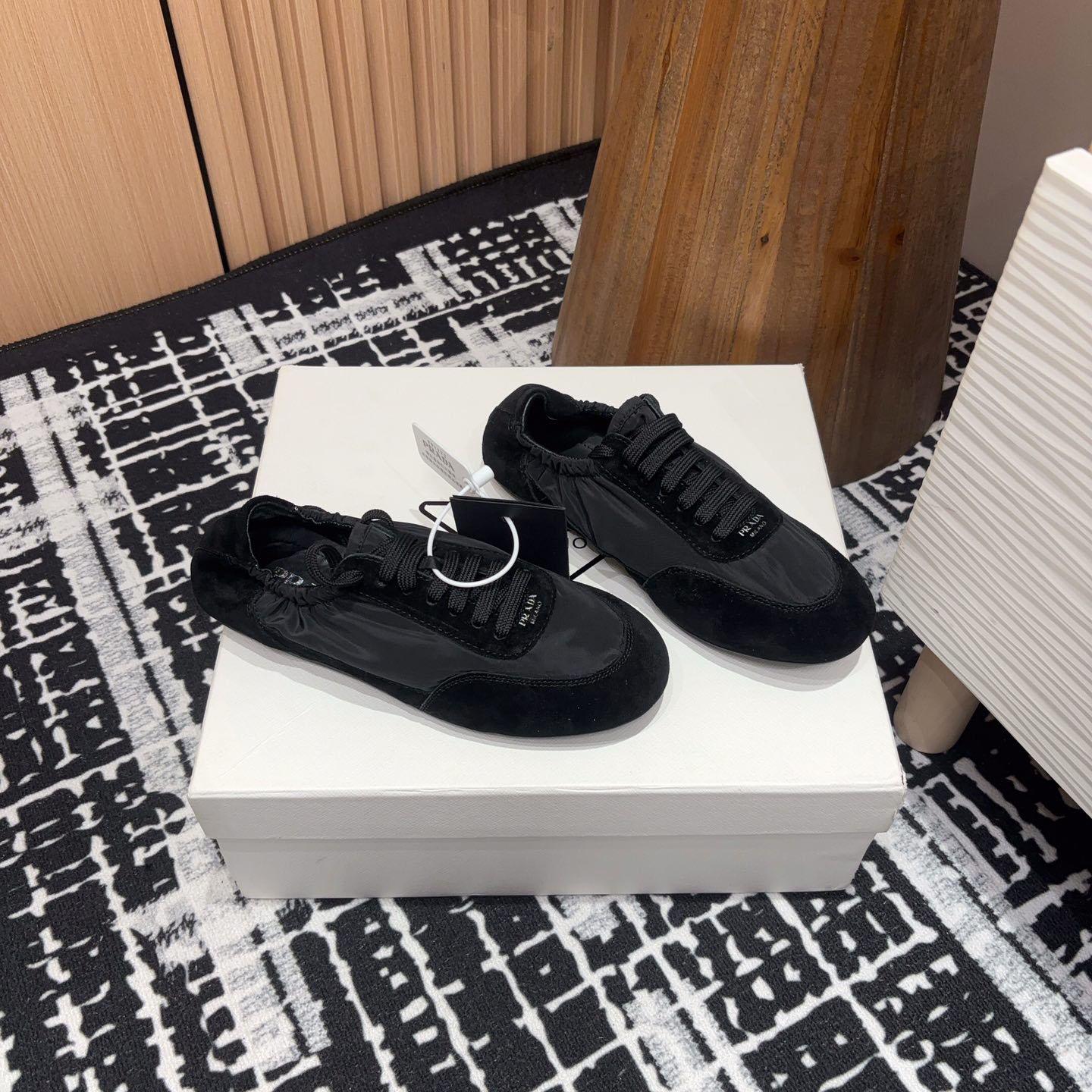 Prada Collapse Re-Nylon And Suede Sneakers - DesignerGu