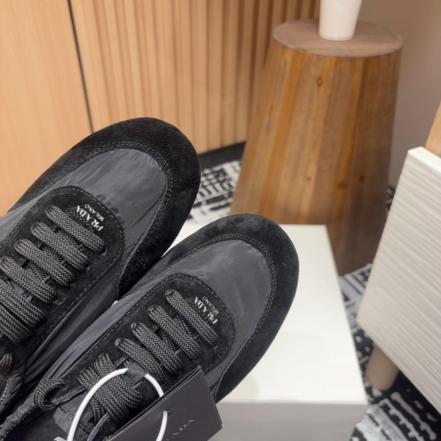 Prada Collapse Re-Nylon And Suede Sneakers - DesignerGu