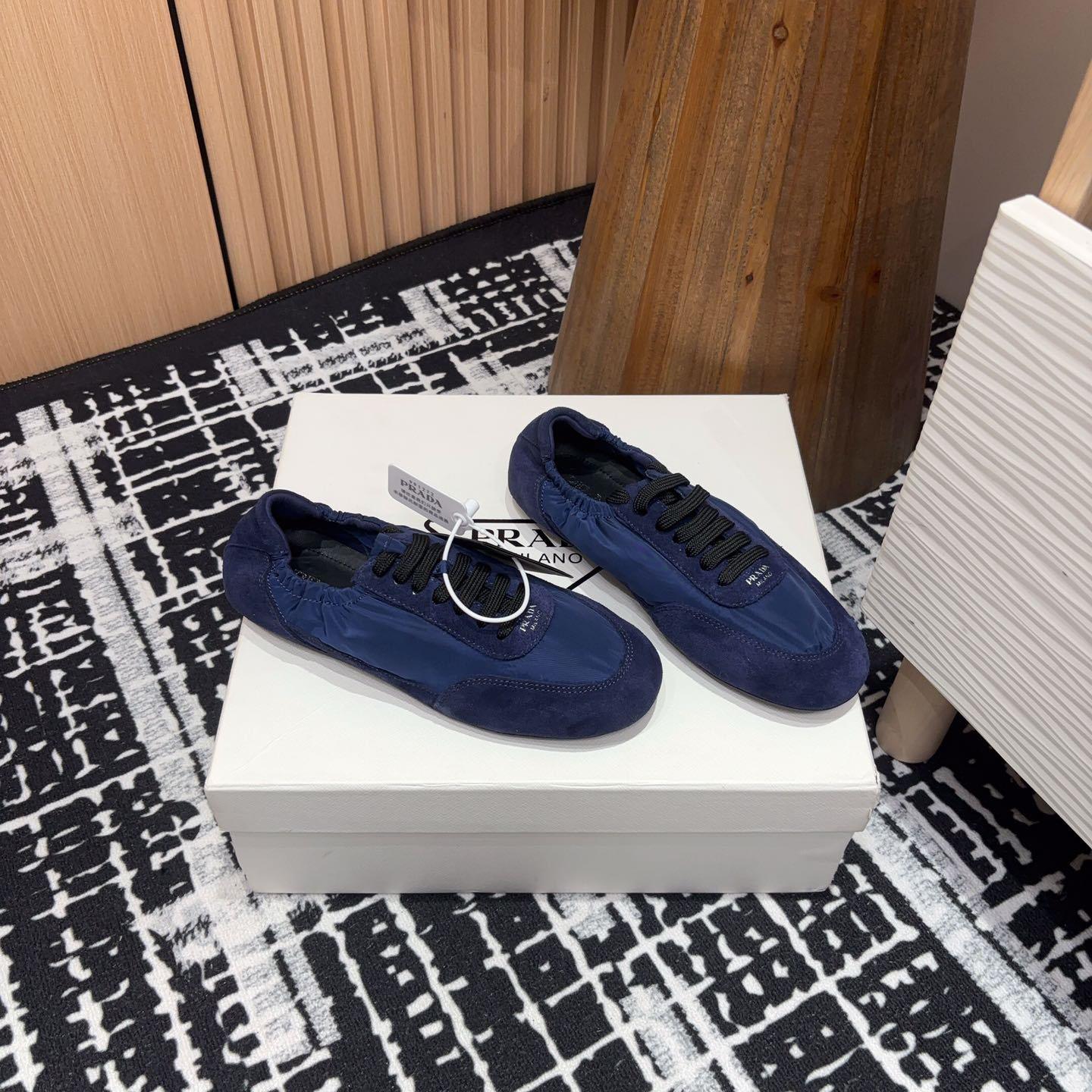 Prada Collapse Re-Nylon And Suede Sneakers - DesignerGu