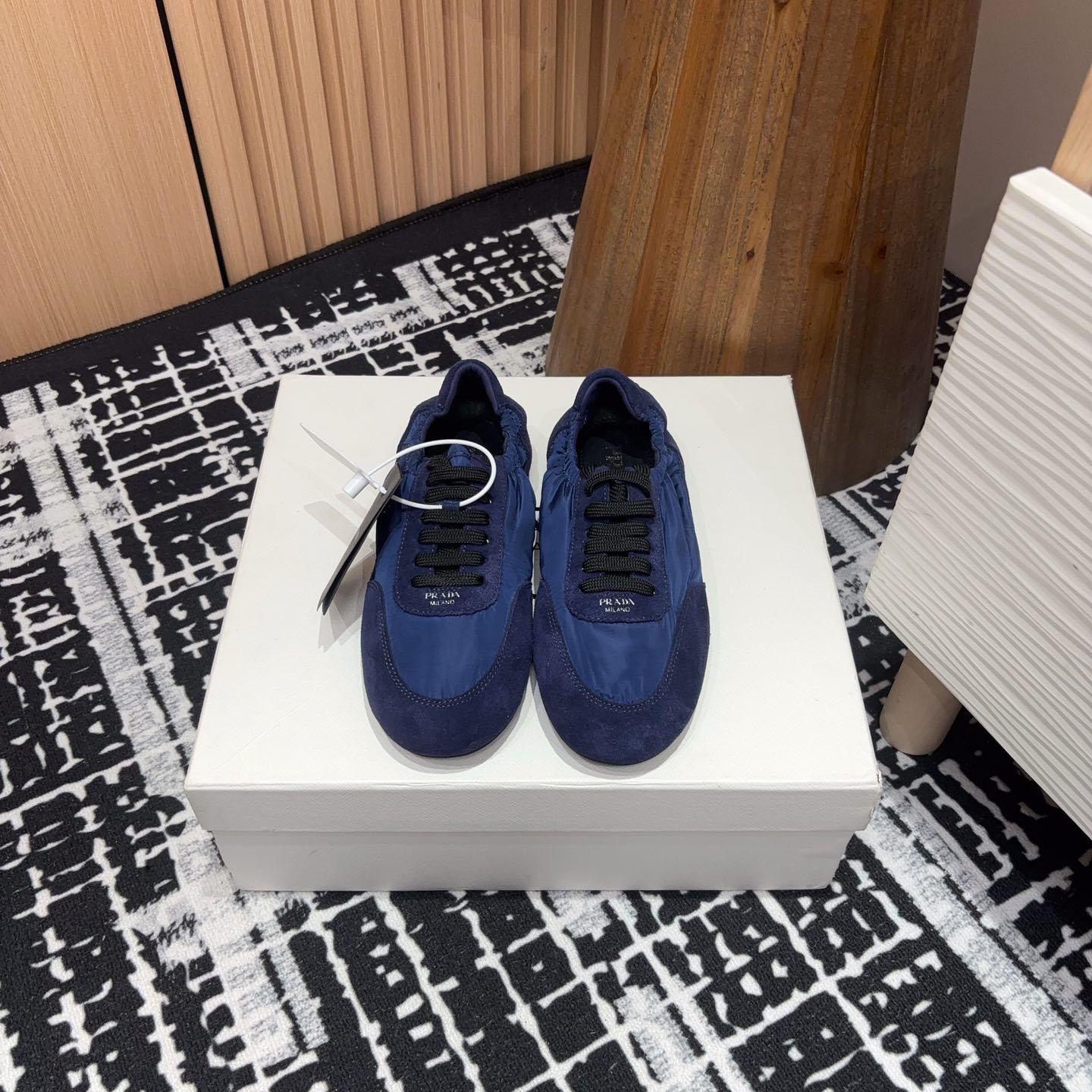 Prada Collapse Re-Nylon And Suede Sneakers - DesignerGu