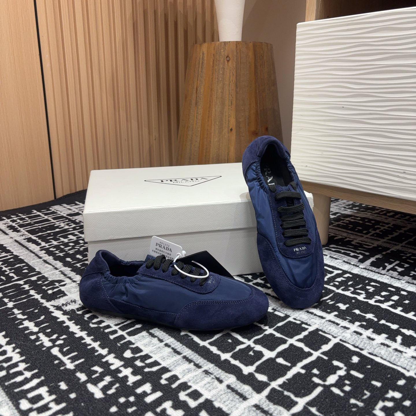 Prada Collapse Re-Nylon And Suede Sneakers - DesignerGu