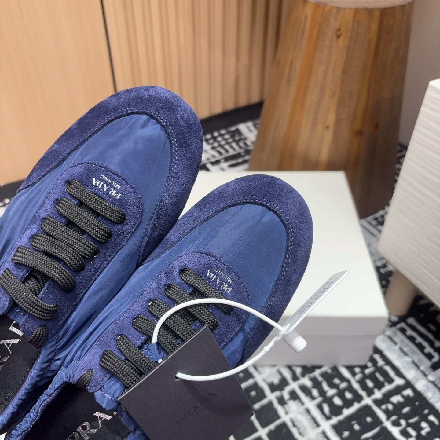 Prada Collapse Re-Nylon And Suede Sneakers - DesignerGu