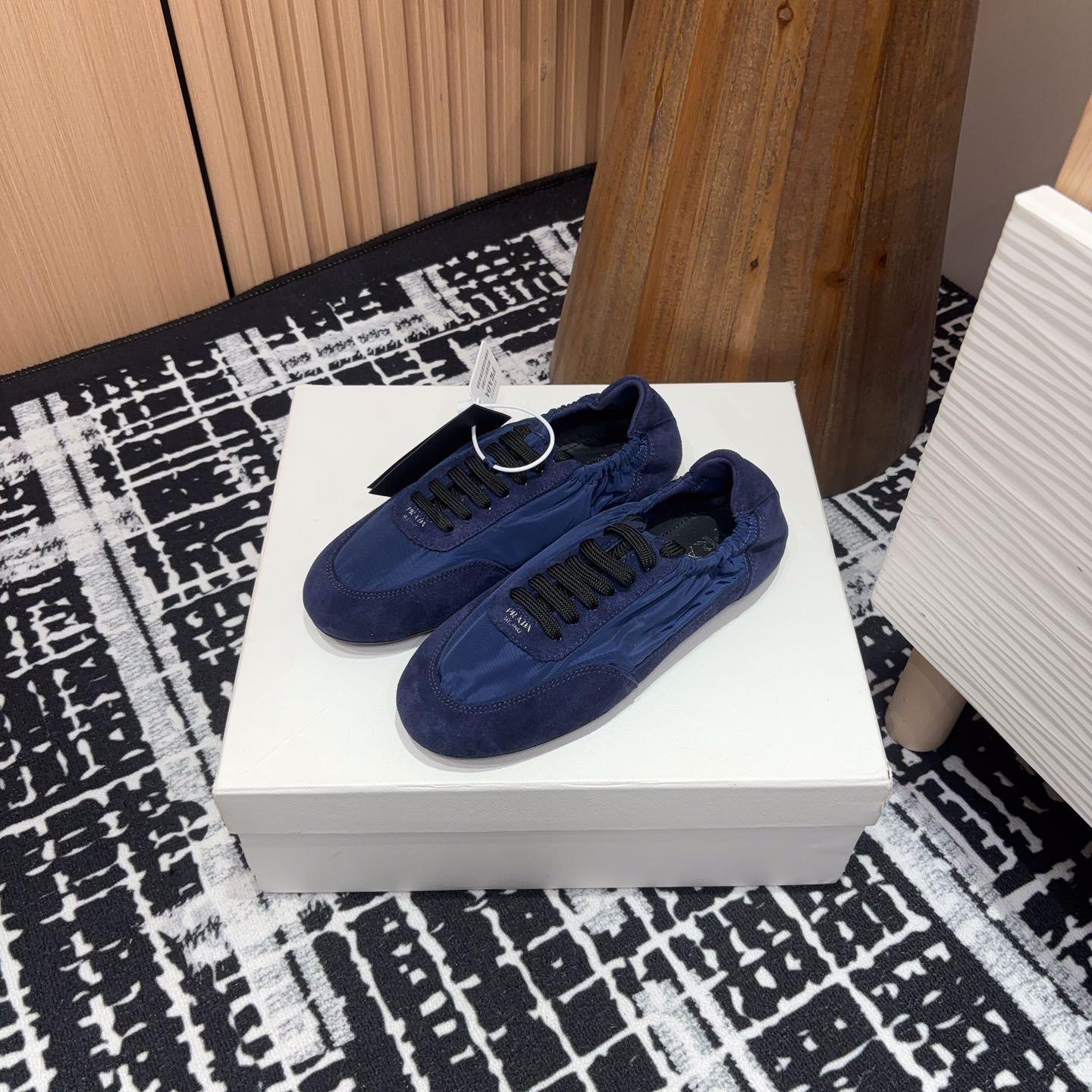 Prada Collapse Re-Nylon And Suede Sneakers - DesignerGu