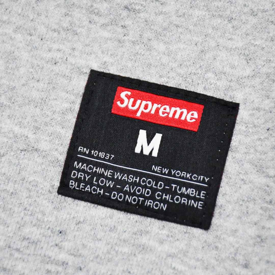 Supreme Kanji Logo Crewneck 'Grey' - DesignerGu