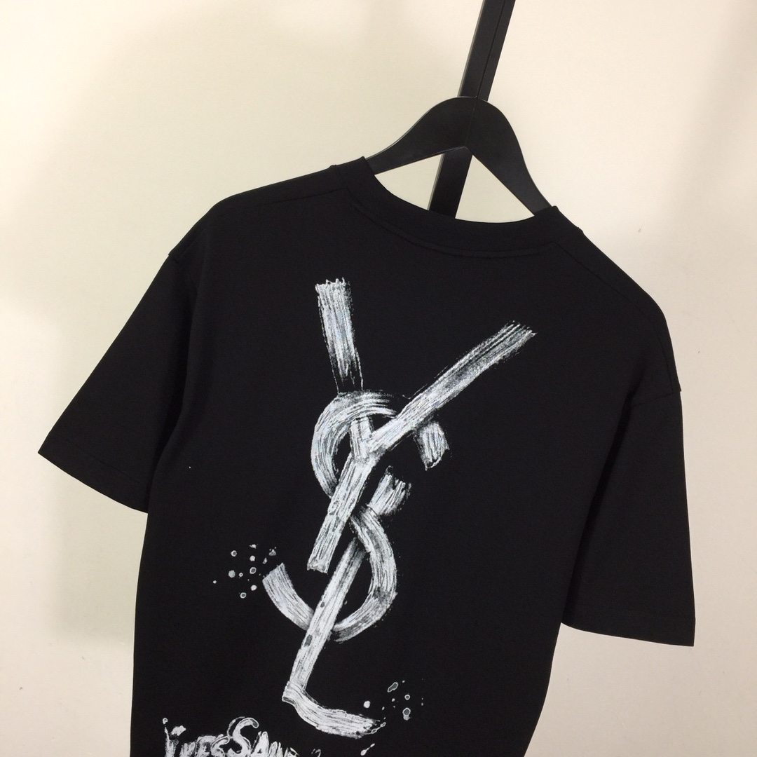 Saint Laurent Cotton-jersey T-shirt  - DesignerGu