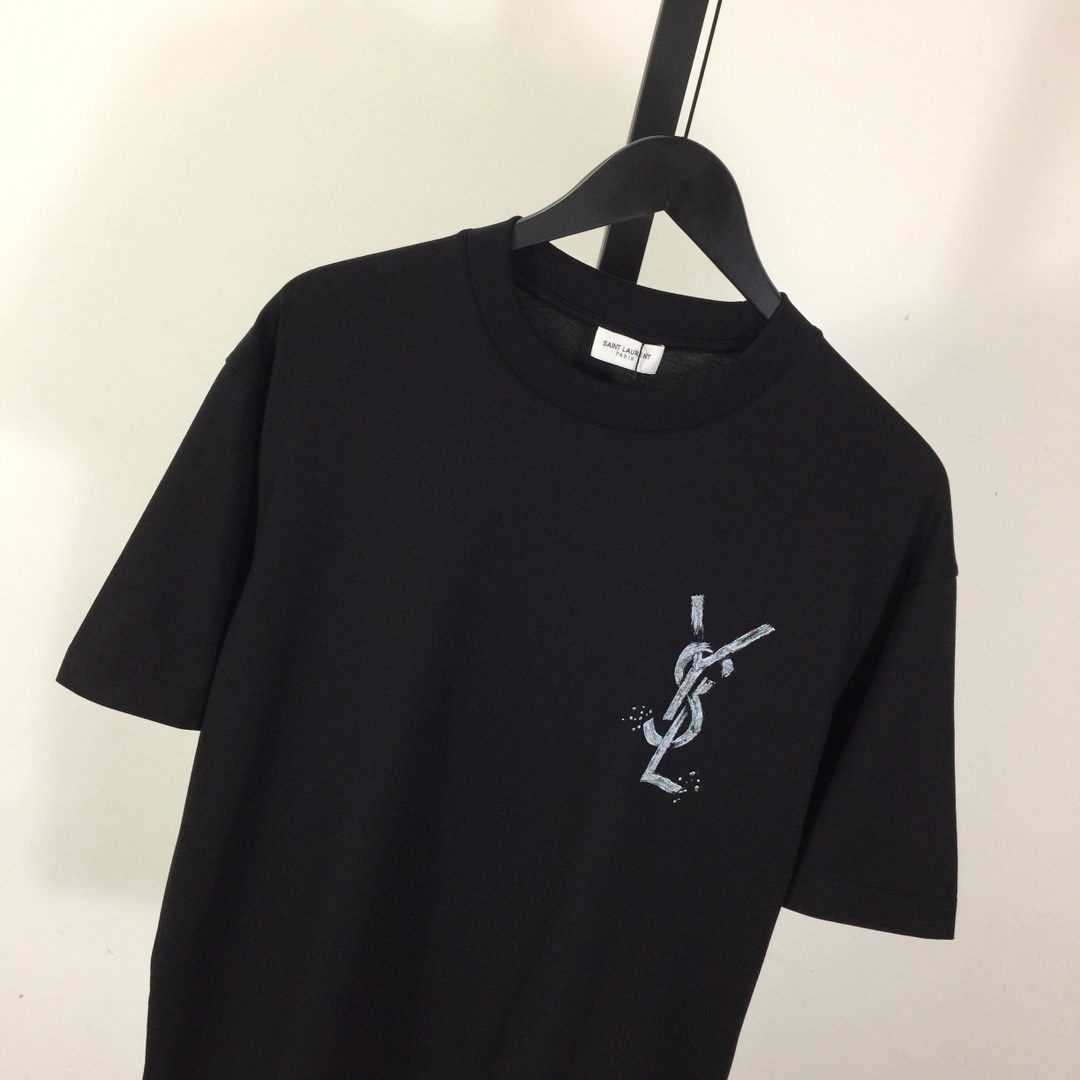 Saint Laurent Cotton-jersey T-shirt  - DesignerGu