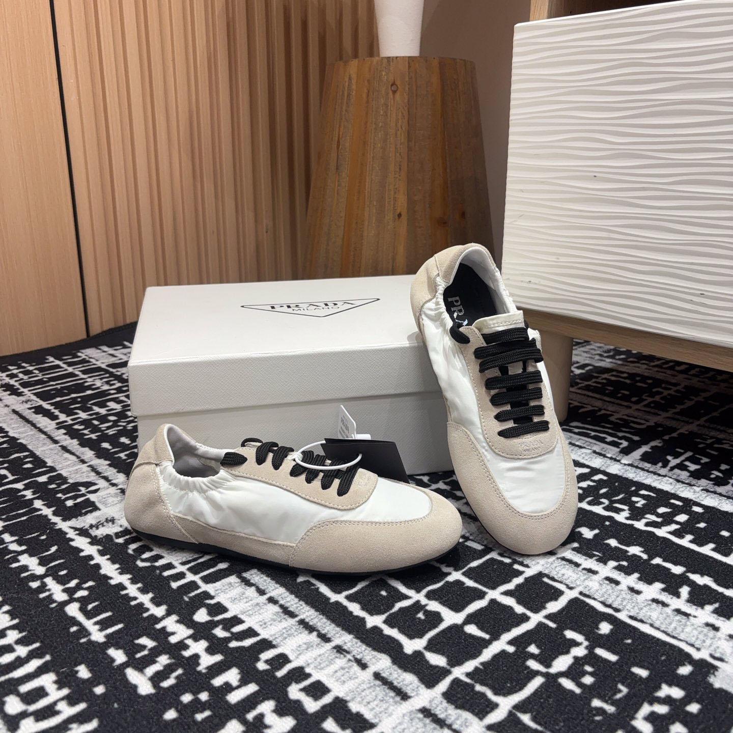 Prada Collapse Re-Nylon And Suede Sneakers - DesignerGu