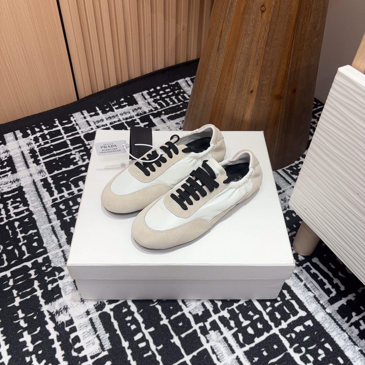 Prada Collapse Re-Nylon And Suede Sneakers - DesignerGu