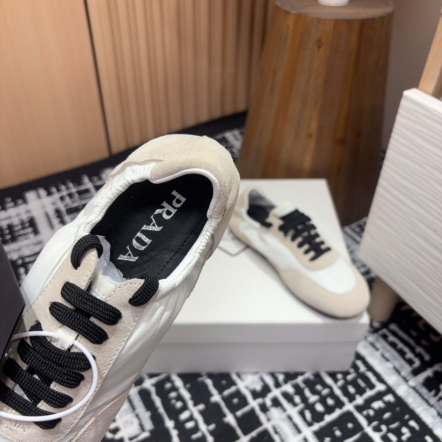 Prada Collapse Re-Nylon And Suede Sneakers - DesignerGu