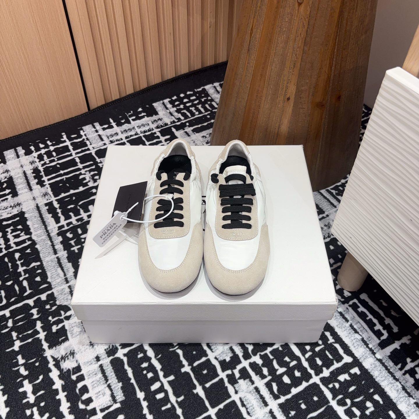 Prada Collapse Re-Nylon And Suede Sneakers - DesignerGu