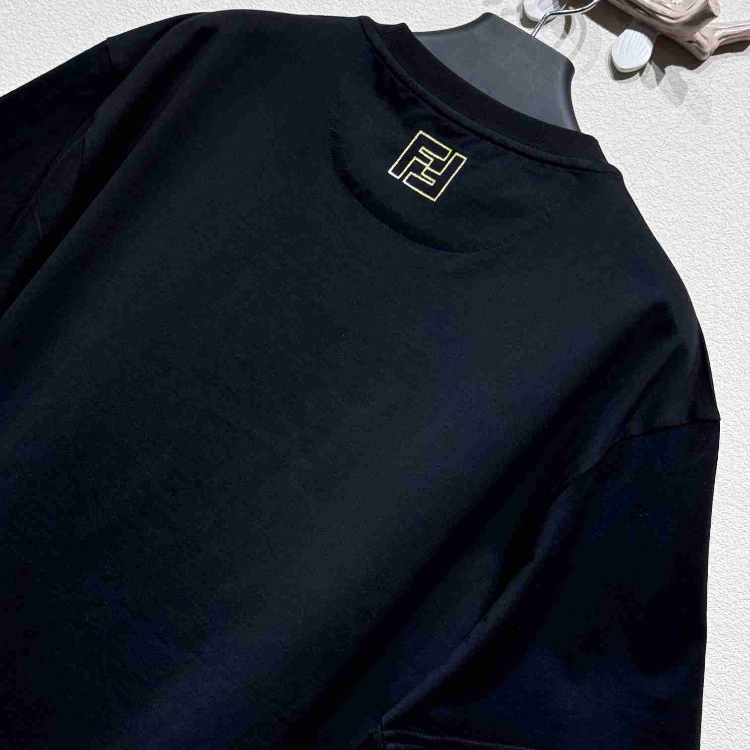 Fendi Black Cotton T-shirt - DesignerGu