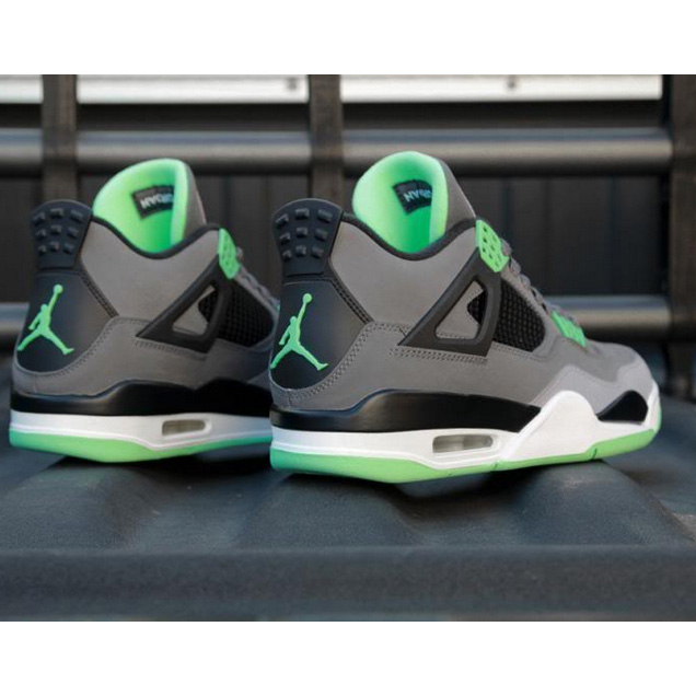 Jordan 4 Retro Green Glow Sneakers    - DesignerGu