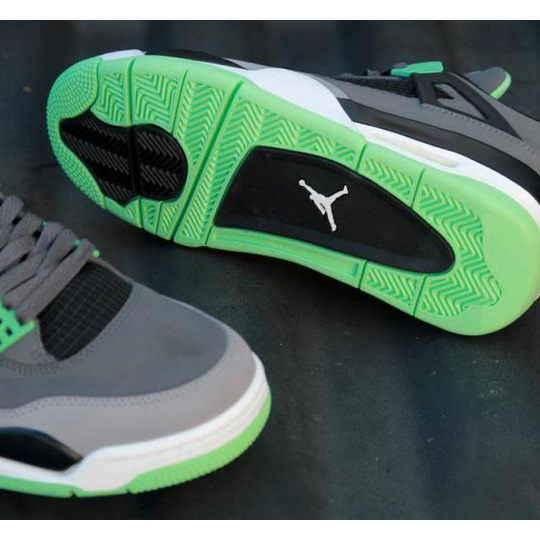 Jordan 4 Retro Green Glow Sneakers    - DesignerGu