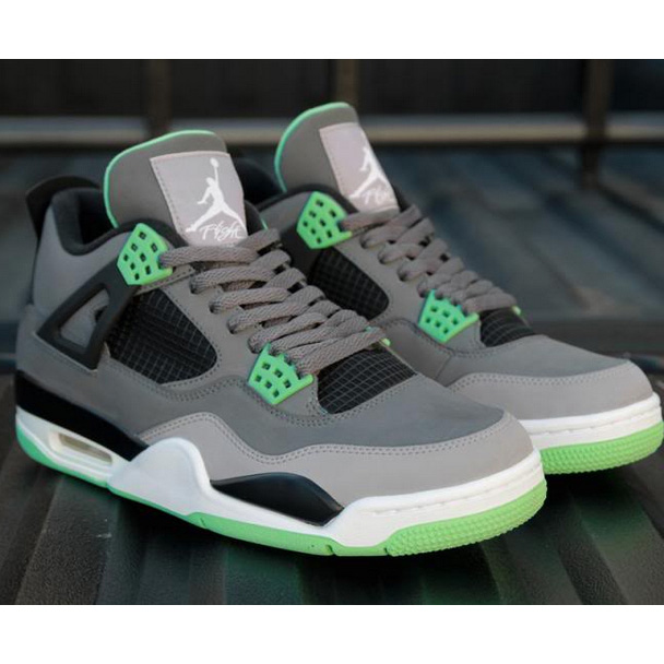 Jordan 4 Retro Green Glow Sneakers    - DesignerGu