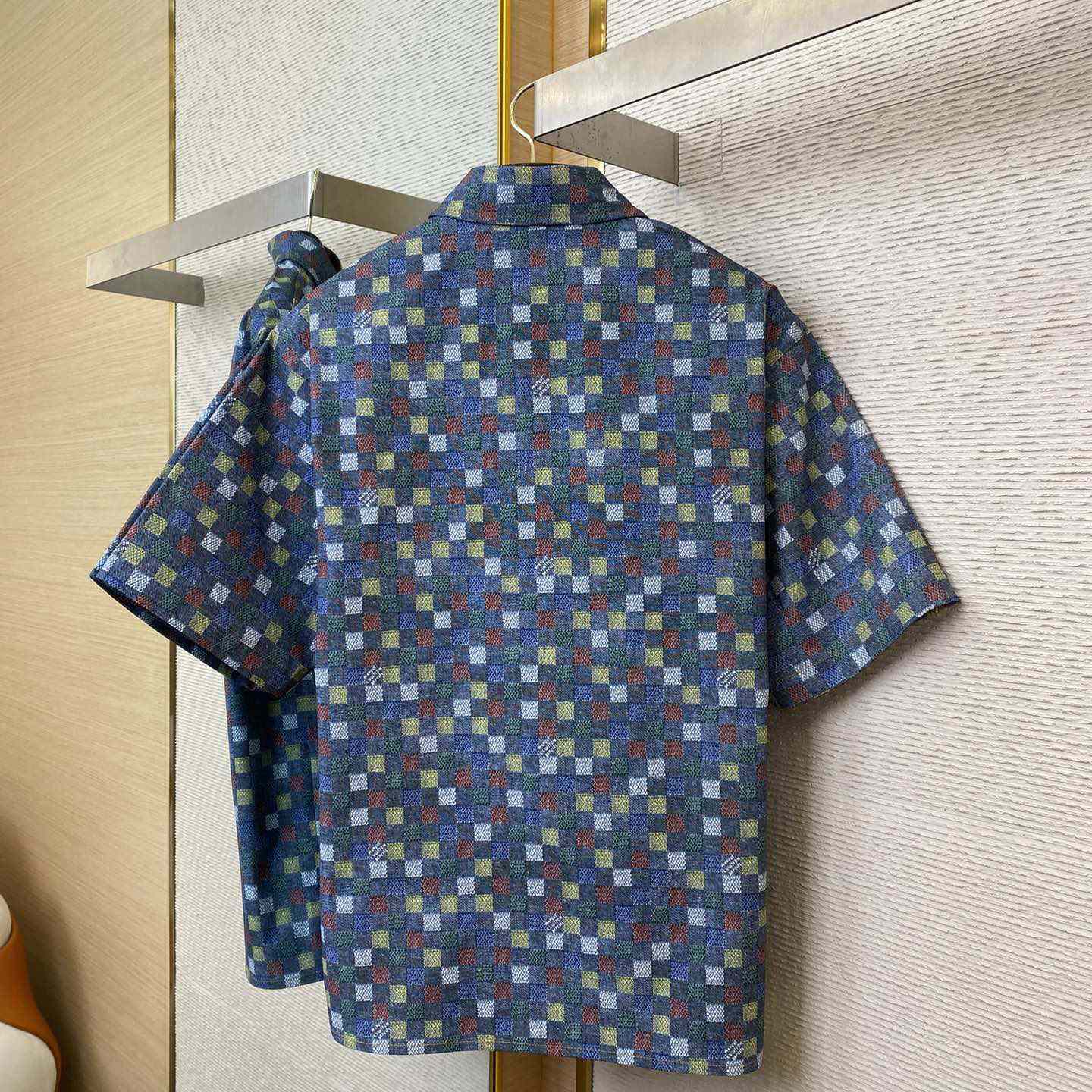 Louis Vuitton Damier Chambray Short-Sleeved Shirt  1AHCII - DesignerGu