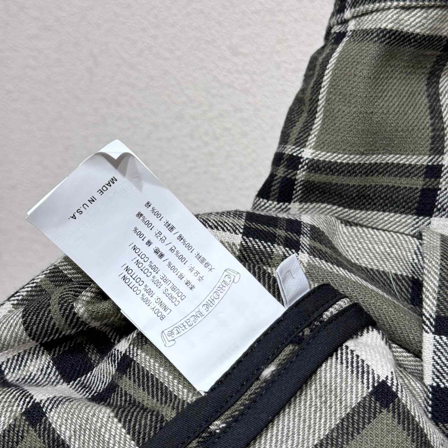 Chrome Hearts Sleeve Print Flannel Shirt - DesignerGu