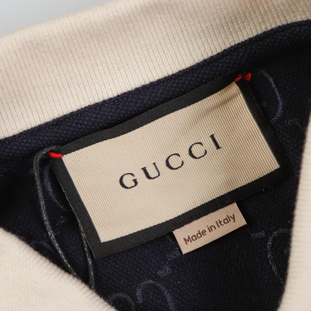 Gucci Cotton polo shirt with GG Embroidery - DesignerGu