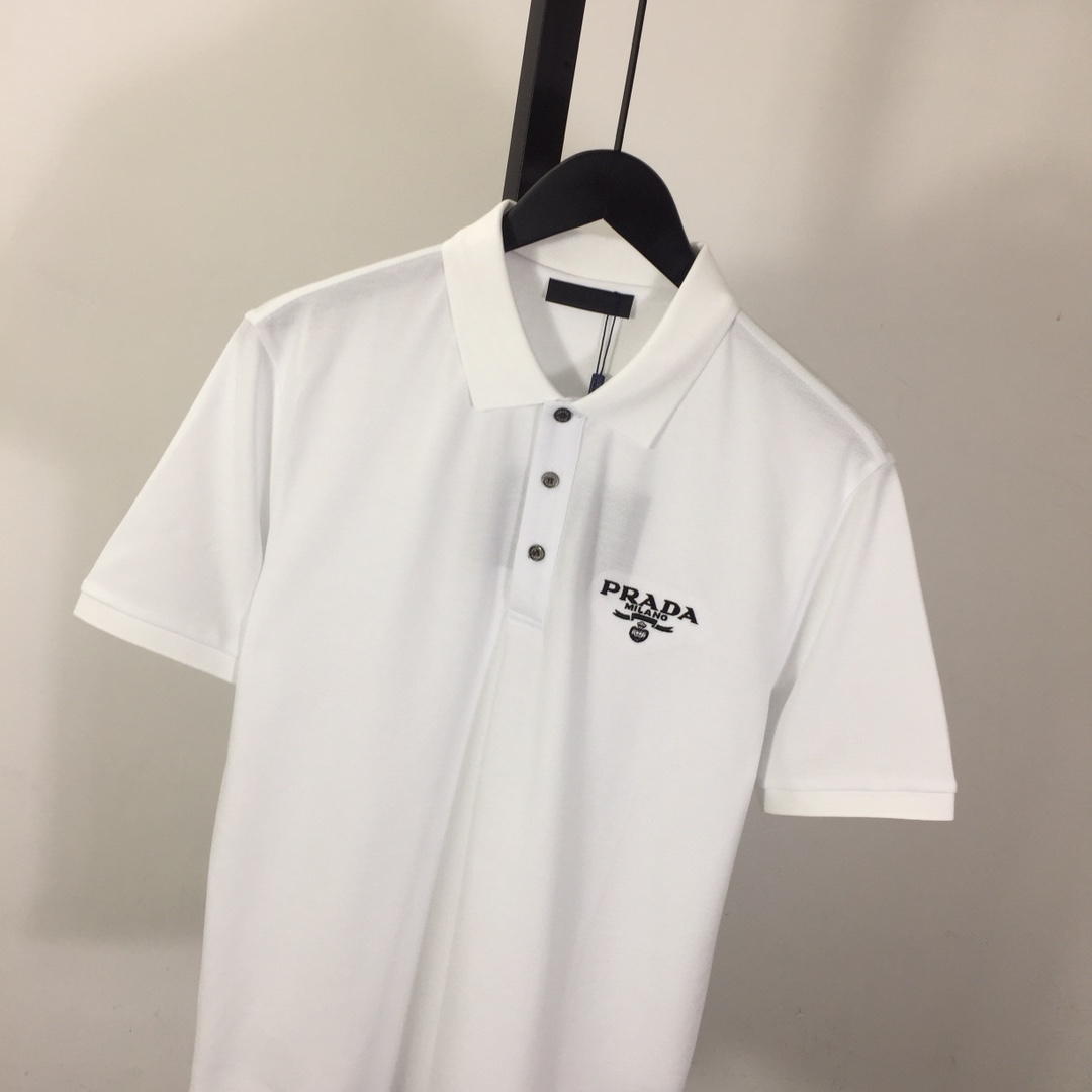 Prada Logo Cotton Polo Shirt - DesignerGu