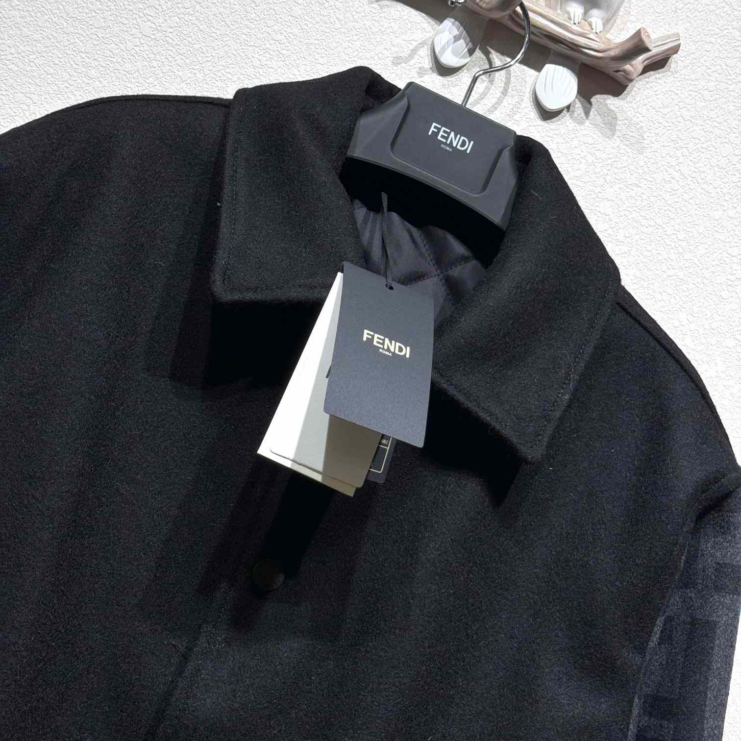 Fendi Black Wool Bomber Jacket - DesignerGu