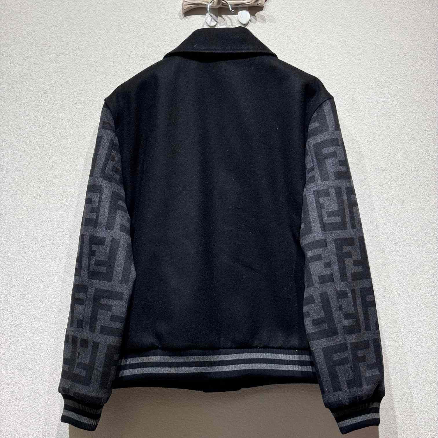 Fendi Black Wool Bomber Jacket - DesignerGu