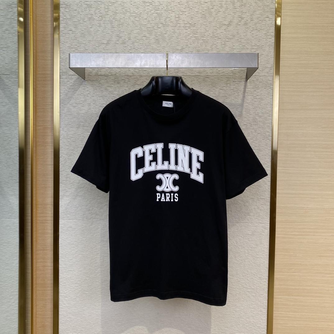 Celine Loose T-shirt In Cotton Jersey - DesignerGu