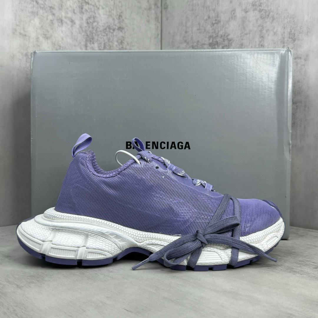 Balenciaga 3XL Net Sneaker In Lilac And White Polyester - DesignerGu