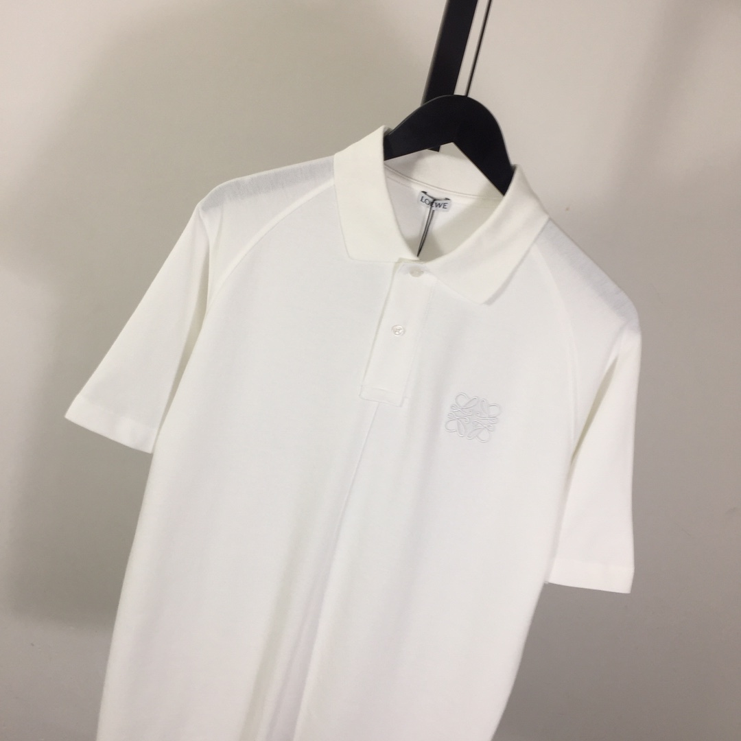 Loewe Logo Cotton Polo Shirt - DesignerGu