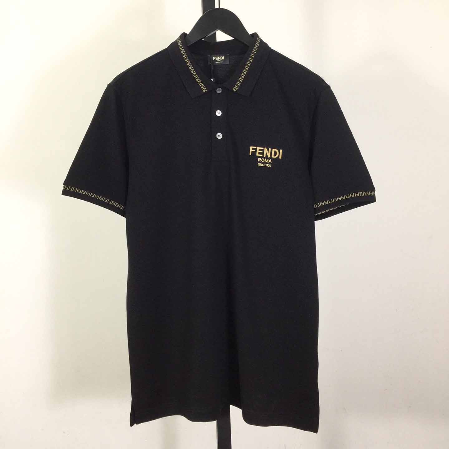 Fendi Logo Cotton Polo Shirt - DesignerGu