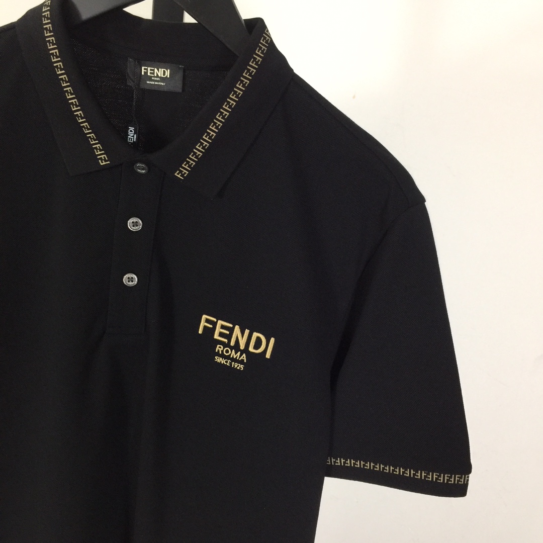 Fendi Logo Cotton Polo Shirt - DesignerGu