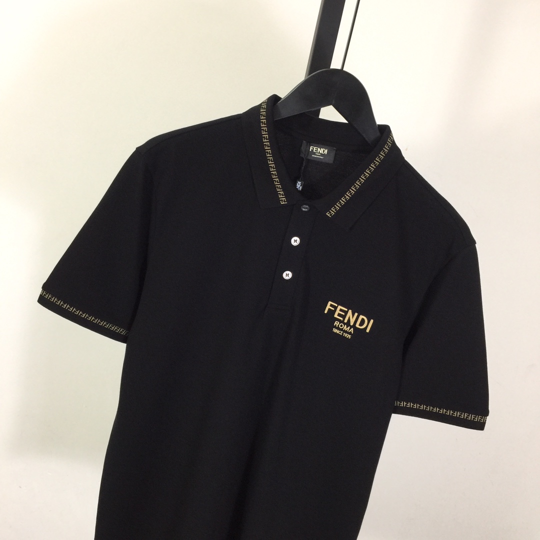 Fendi Logo Cotton Polo Shirt - DesignerGu