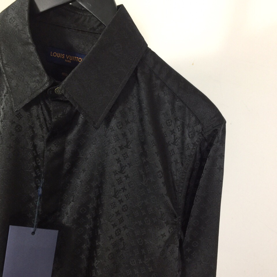 Louis Vuitton Monogram Long-Sleeved Silk Shirt   1AFWGJ - DesignerGu