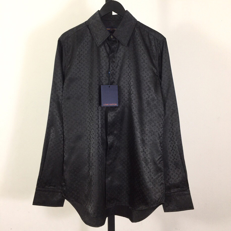 Louis Vuitton Monogram Long-Sleeved Silk Shirt   1AFWGJ - DesignerGu