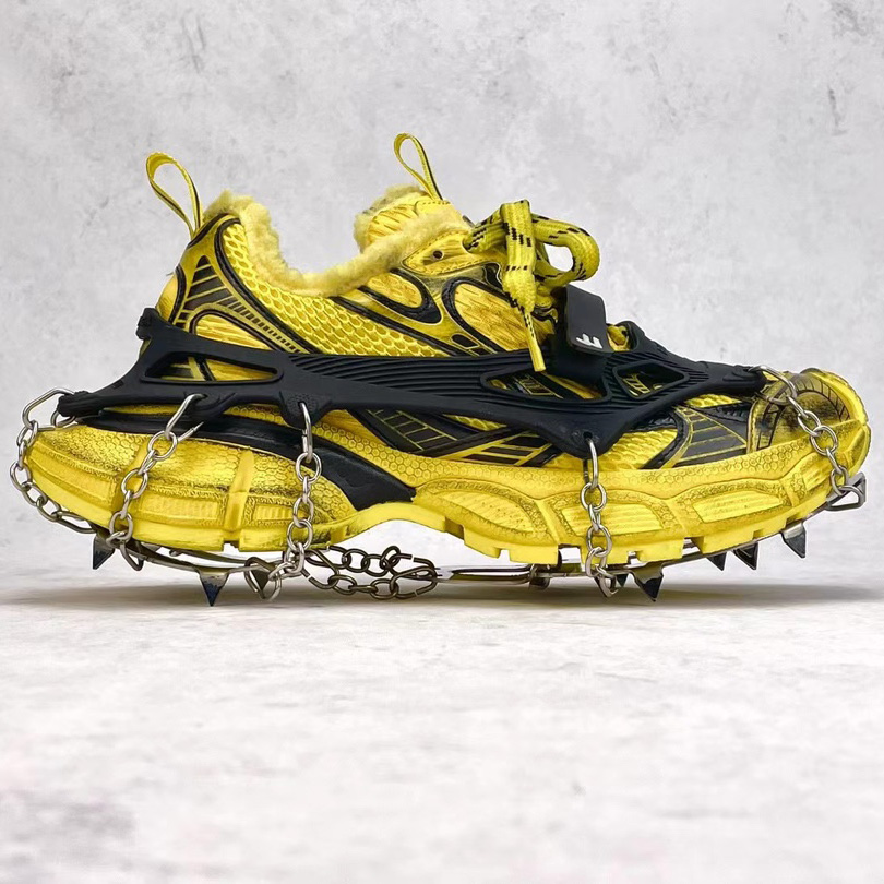 Balenciaga 3XL Ski Sneaker In Yellow And Black Mesh And Polyurethane - DesignerGu