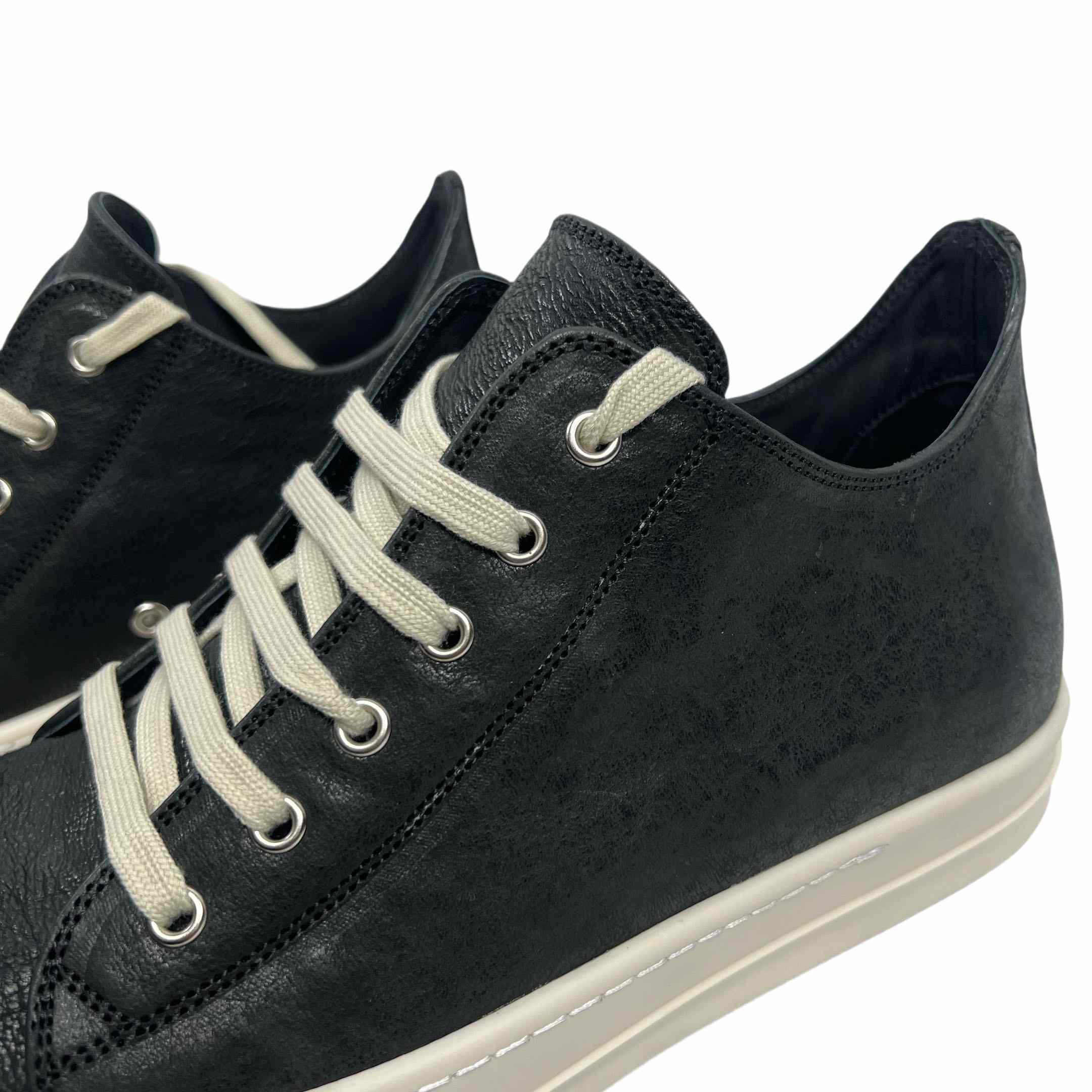 Rick Owens Leather Low-Top Sneakers - DesignerGu