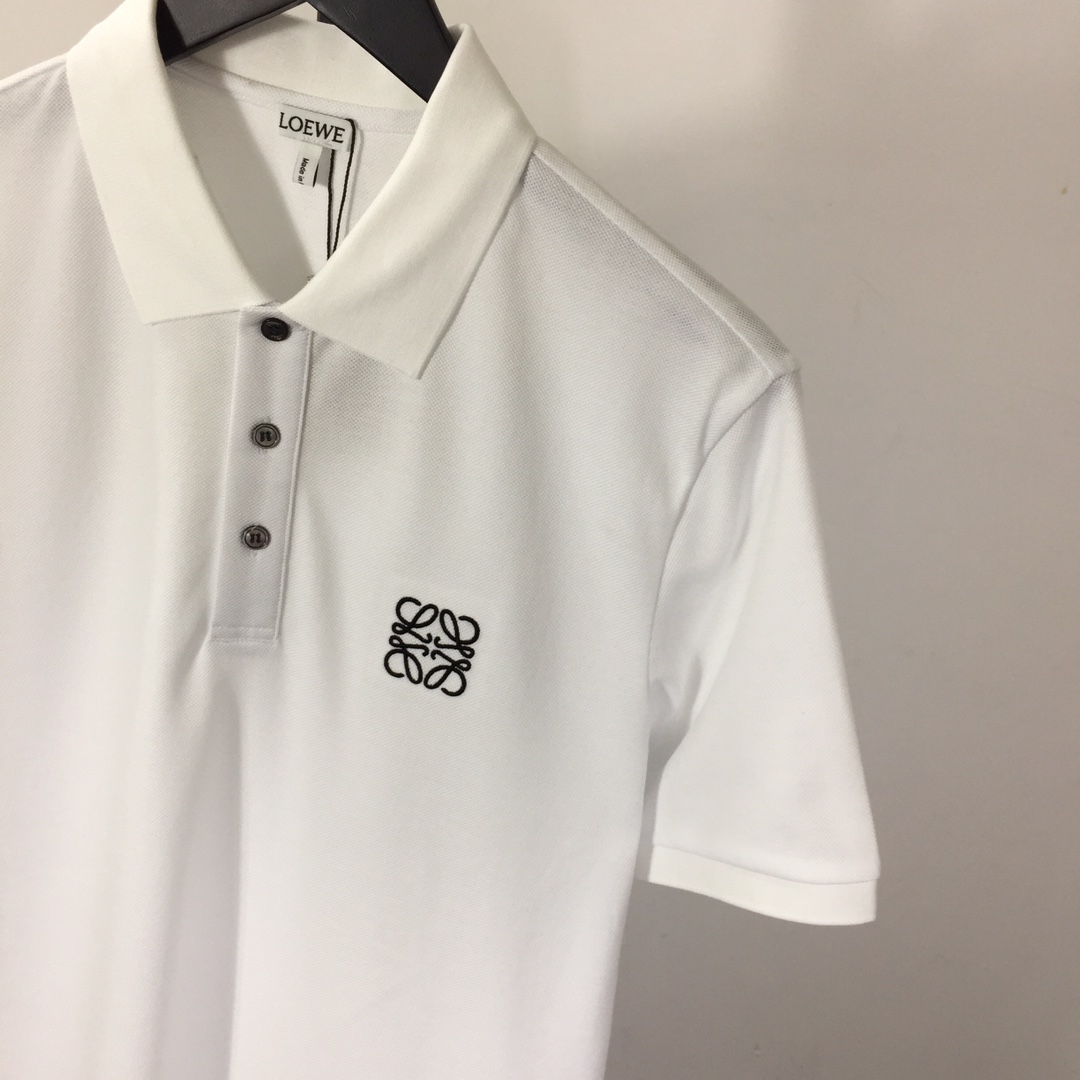 Loewe Logo Cotton Polo Shirt - DesignerGu