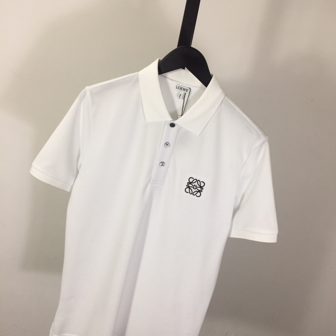 Loewe Logo Cotton Polo Shirt - DesignerGu