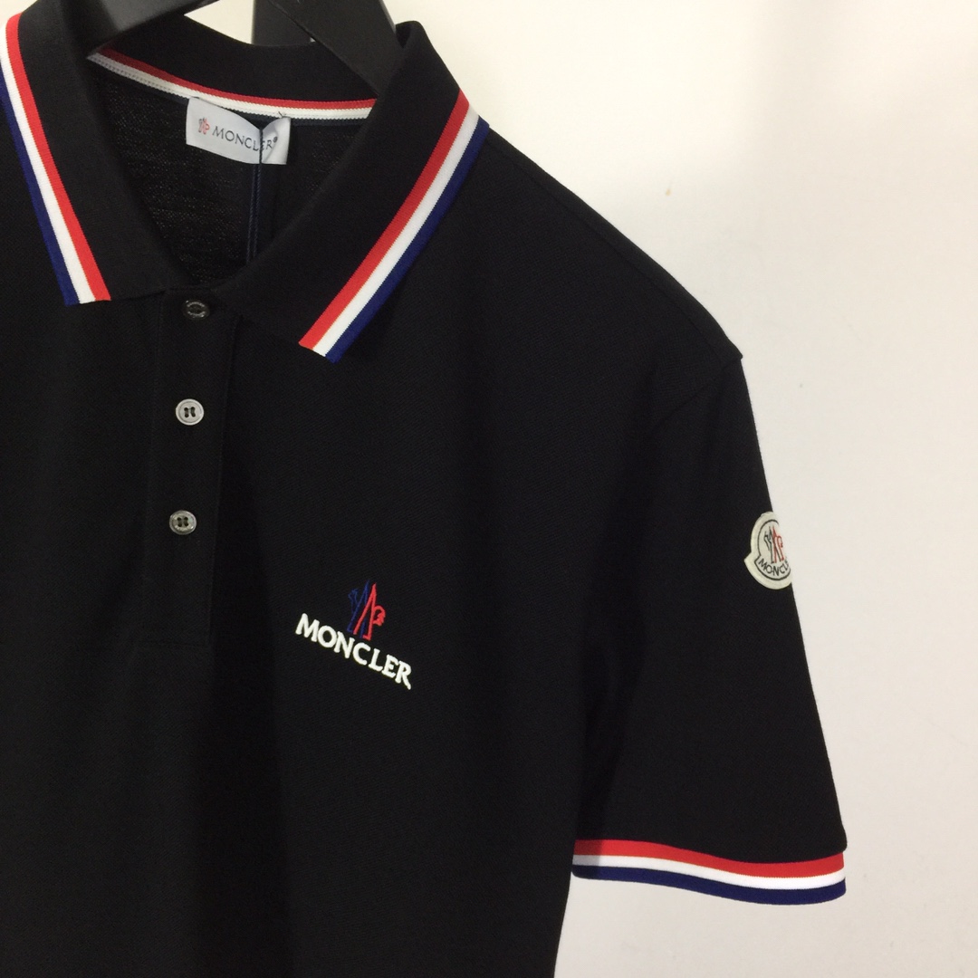 Moncler Logo Cotton Polo Shirt - DesignerGu