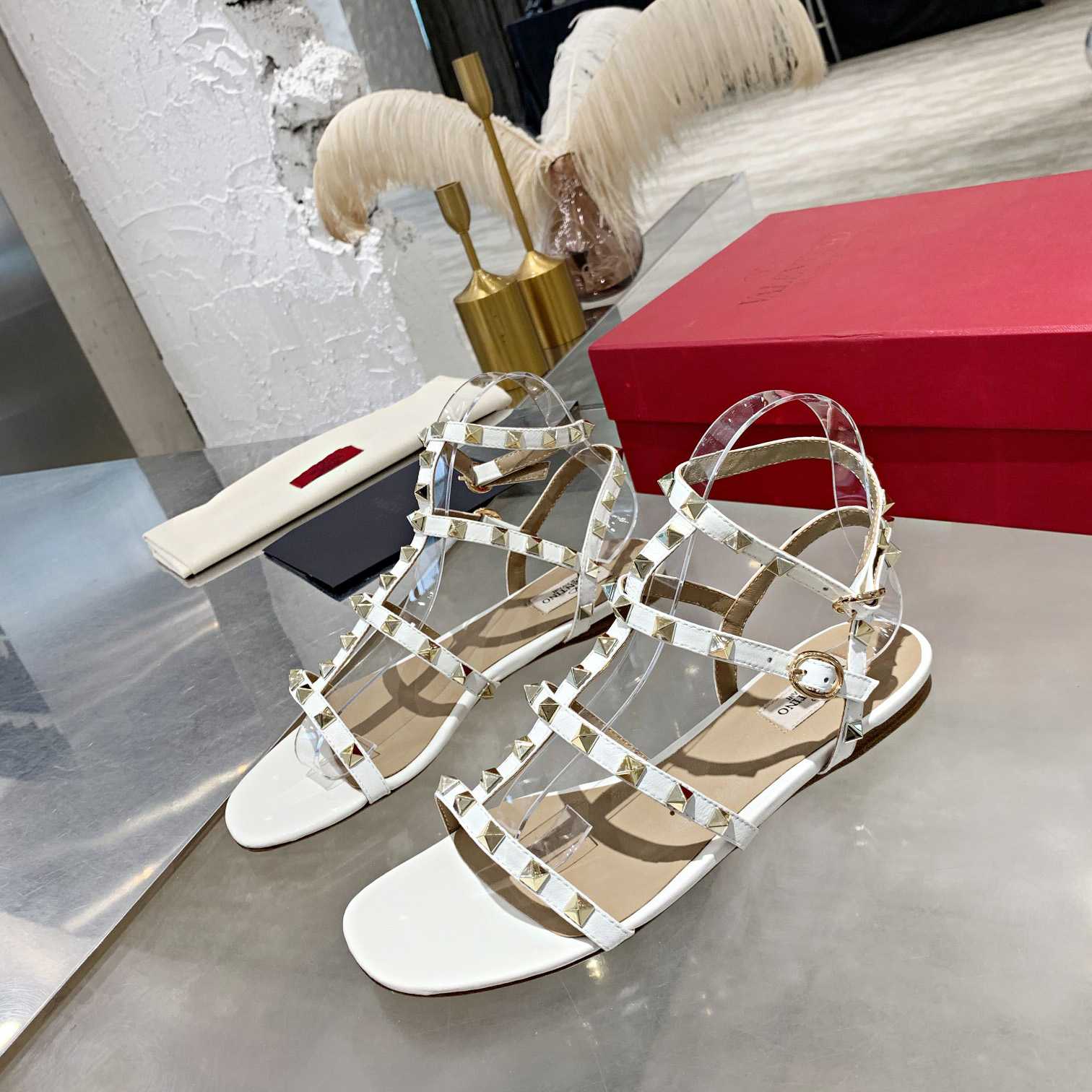 Valenti Garavani Rockstud Caged-straps Sandals - DesignerGu