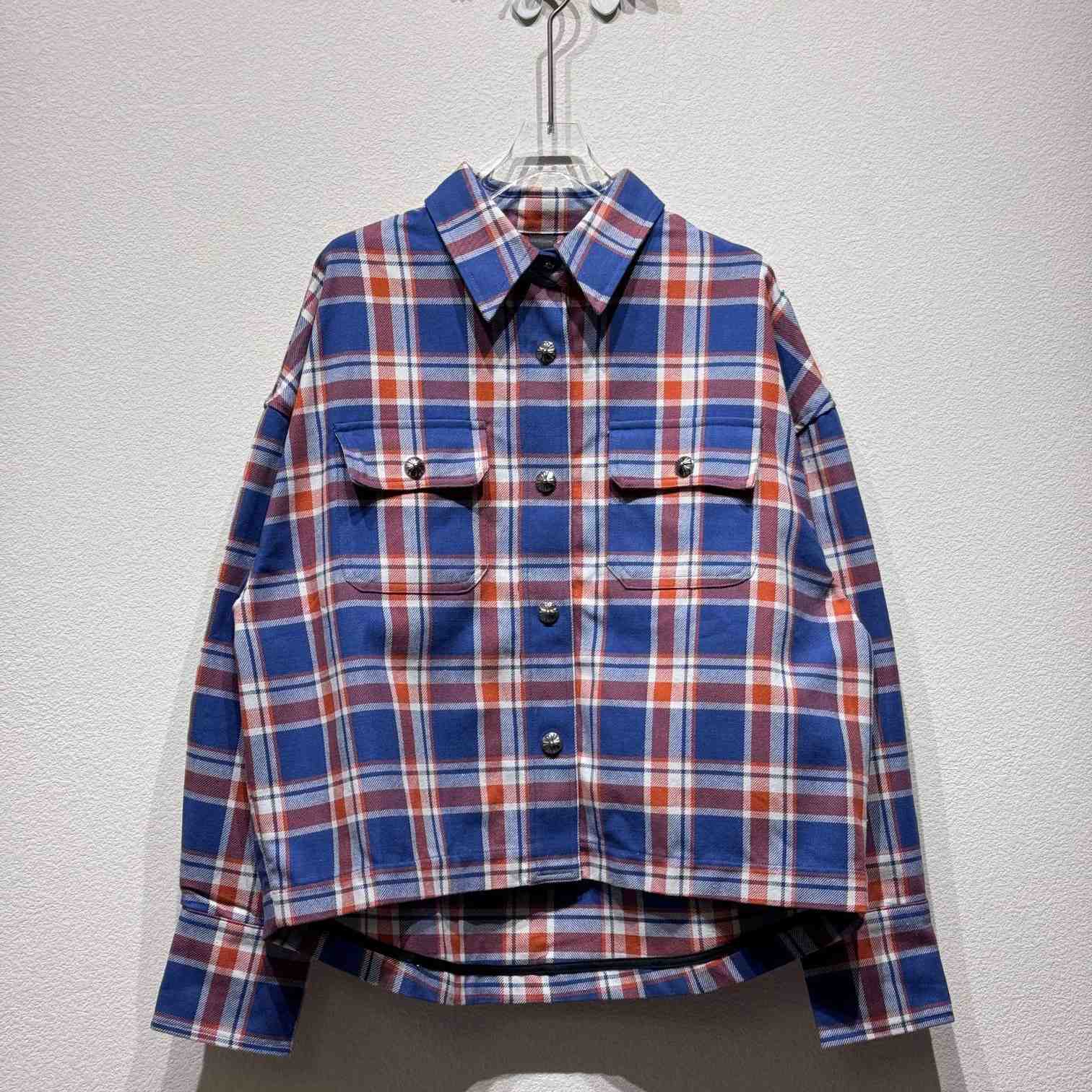 Chrome Hearts Sleeve Print Flannel Shirt - DesignerGu