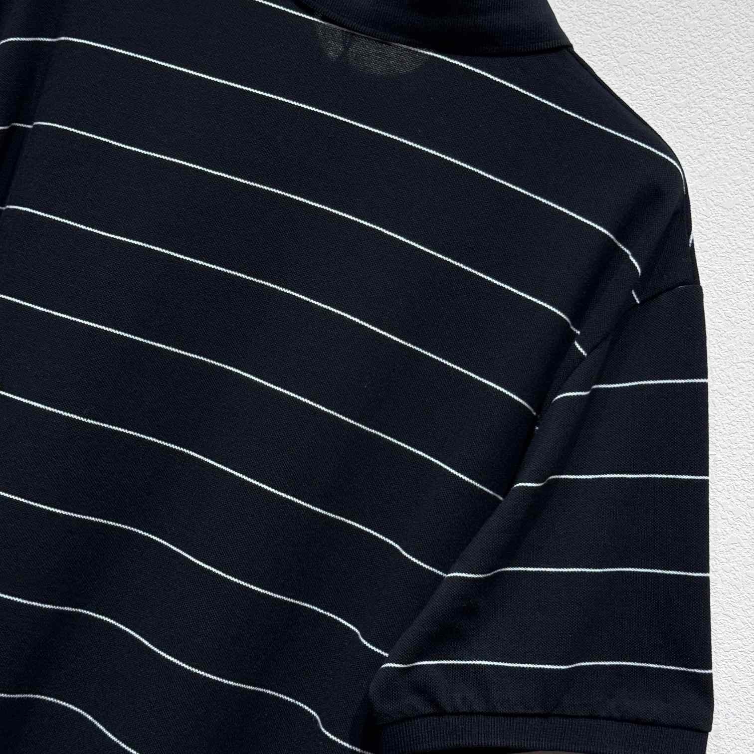 Saint Laurent Cassandre Polo Shirt In Striped Pique - DesignerGu