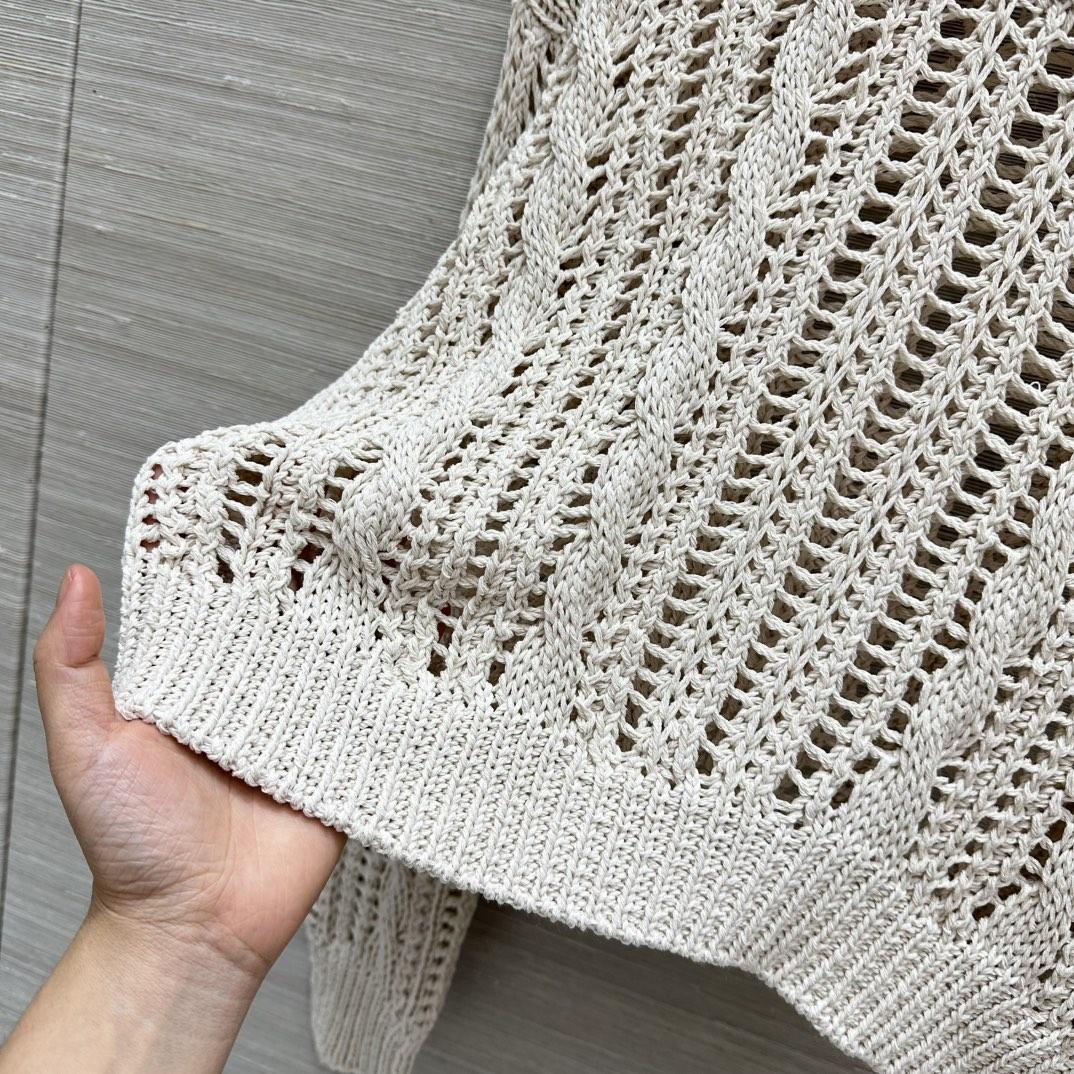 Brunello Cucinelli Jute And Cotton Cable & Mesh Sweater - DesignerGu