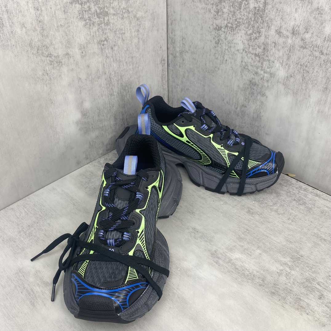 Balenciaga 3XL Sneaker In Dark Grey, Black, Blue And Green Mesh - DesignerGu