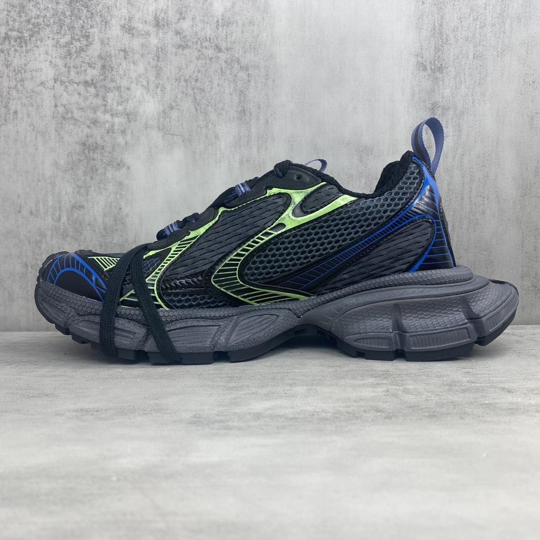 Balenciaga 3XL Sneaker In Dark Grey, Black, Blue And Green Mesh - DesignerGu