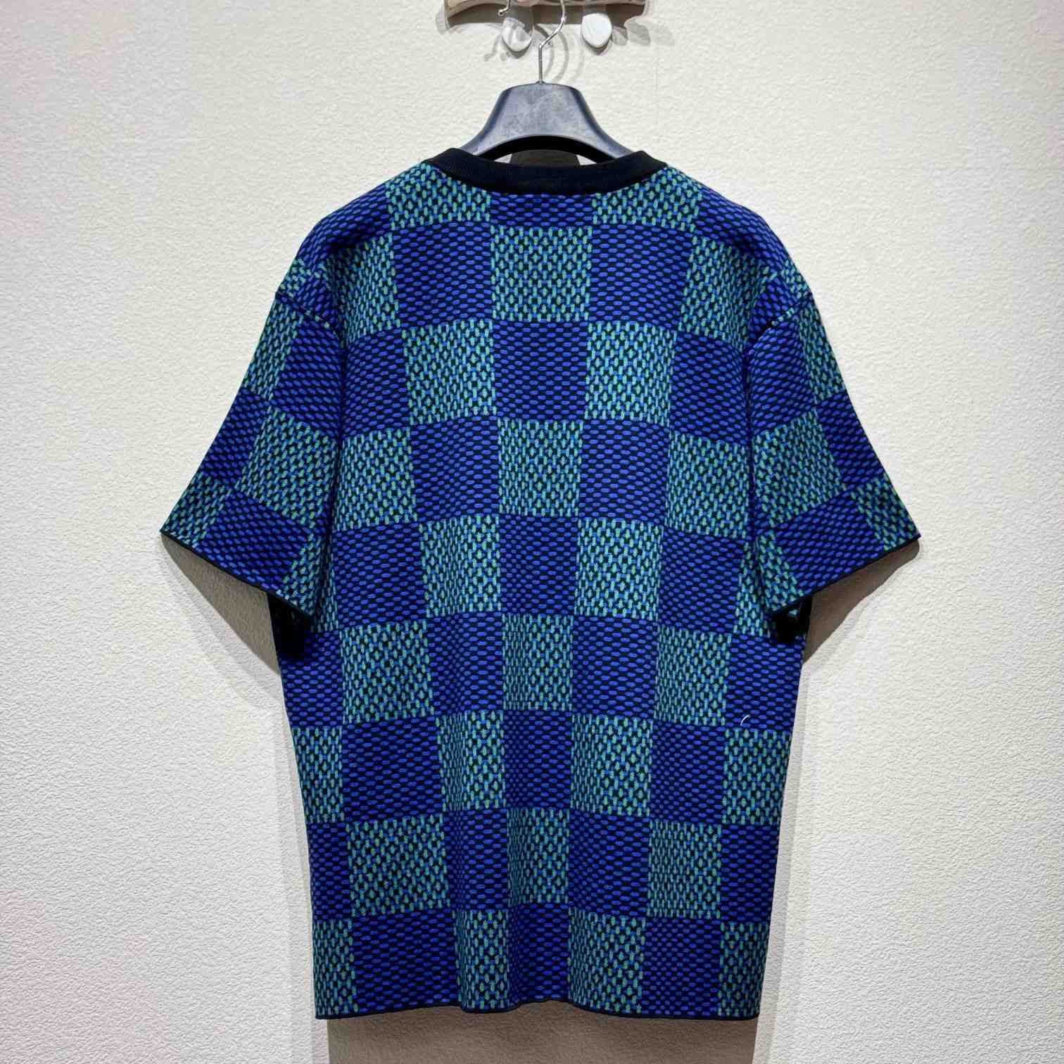 Louis Vuitton Jacquard Damier Short-Sleeved Cotton Crewneck   1AHBCT - DesignerGu