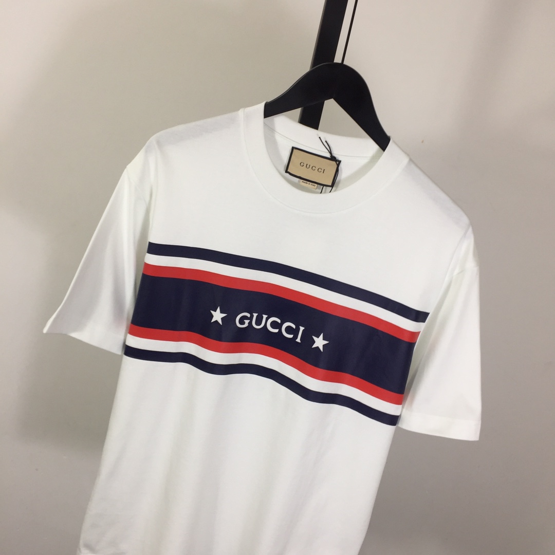 Gucci Cotton Jersey Printed T-shirt   - DesignerGu