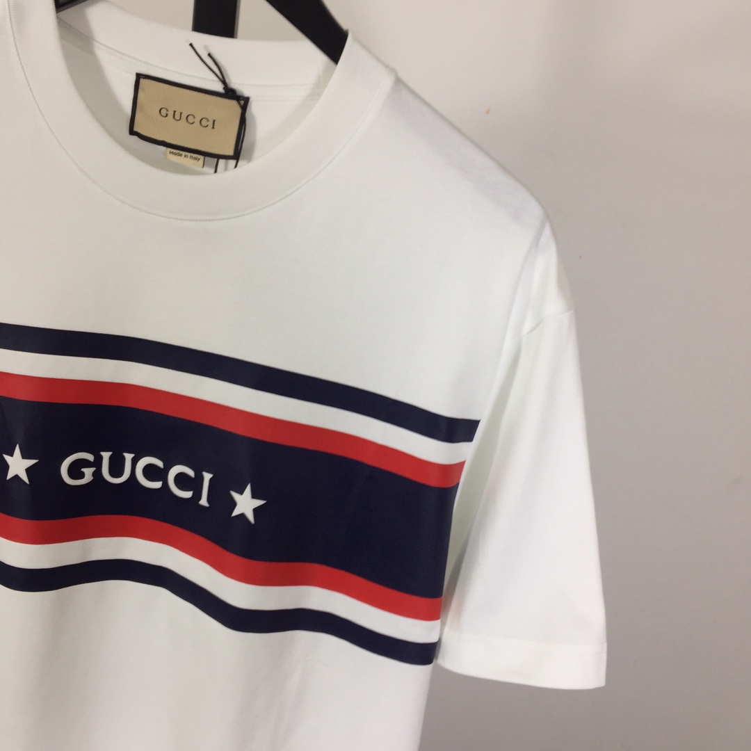 Gucci Cotton Jersey Printed T-shirt   - DesignerGu