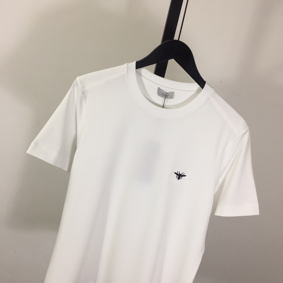 Dior Cotton T-Shirt With Bee Embroidery - DesignerGu