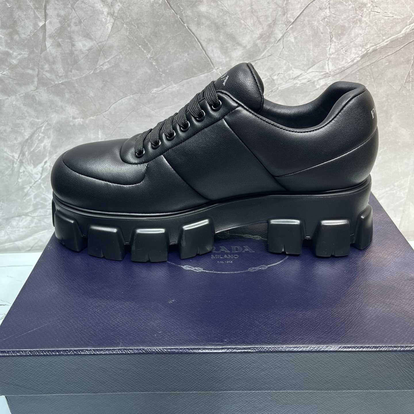 Prada Padded Nappa Leather Lace-up Shoes - DesignerGu